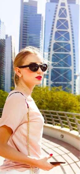 Lady wearing sunglasses